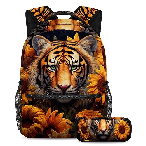 Sac à dos tigre multicolore pour adolescents et étudiants