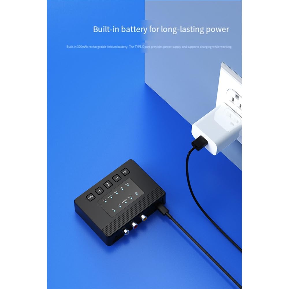 Transmetteur Récepteur Bluetooth 6.0 2 en 1 AUX/pour Casques pour TV Voiture Support HD Haute Fidélité