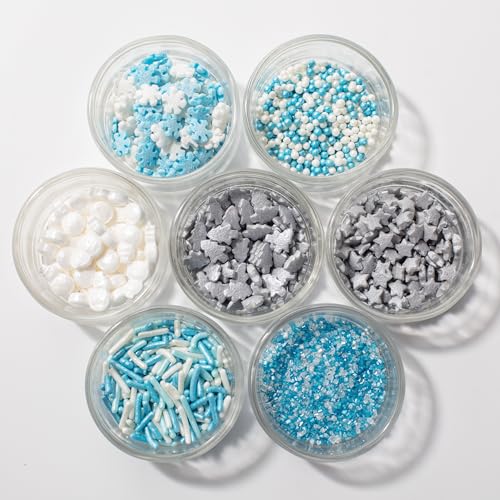 PME Cake Vermicelles Givrés Assortis | Décorations Comestibles pour Gâteaux & Cupcakes Étincelants | Lot de 7 (42g)