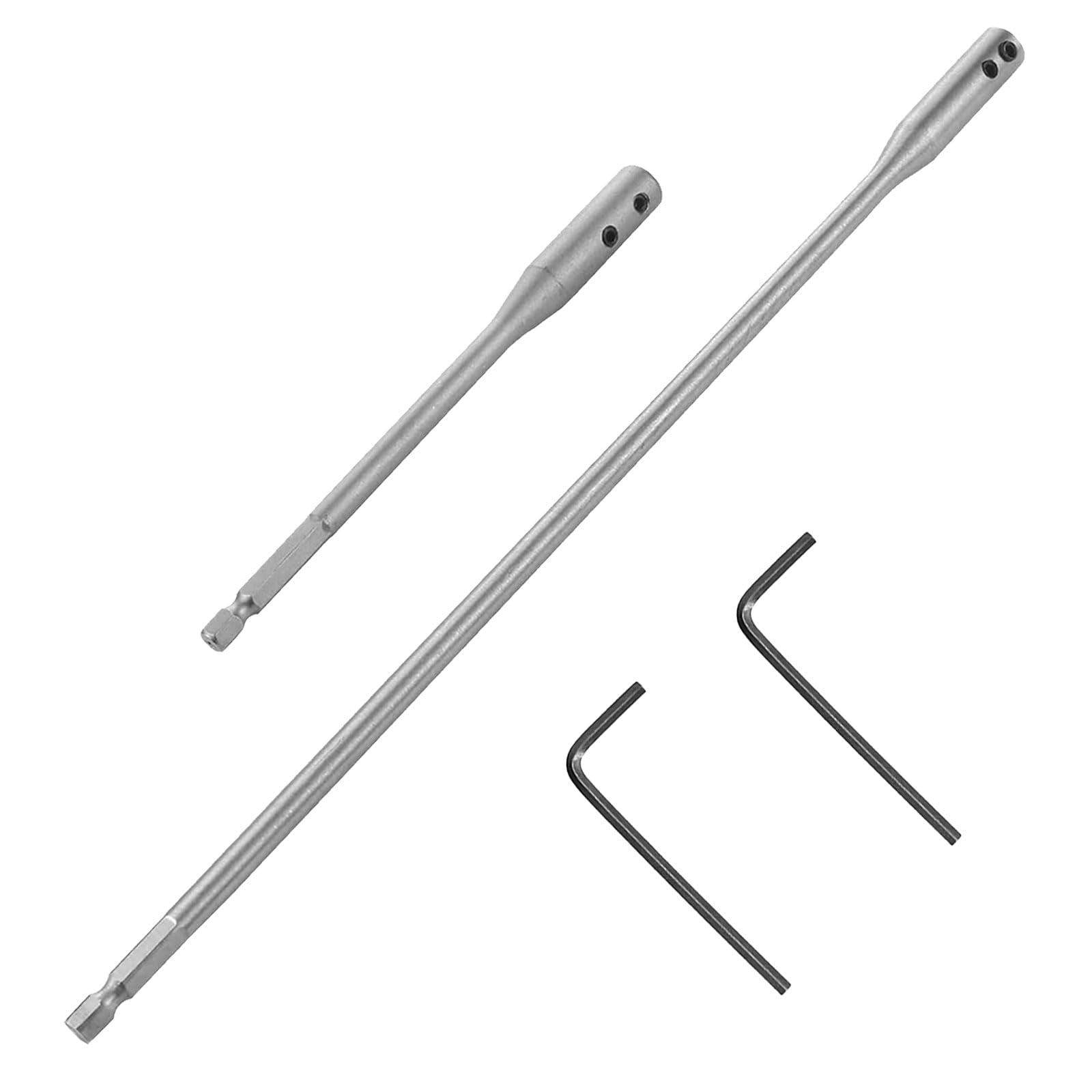 GIONAR Drill Bit Extension Set, 1/4 Inch Drill Bit Extension Bar, 6" & 12" Drill Extension, with 2 Hex Wrench Key, High Carbon Steel Material, Perfect for Mechanics, Construction Work, Carpenters