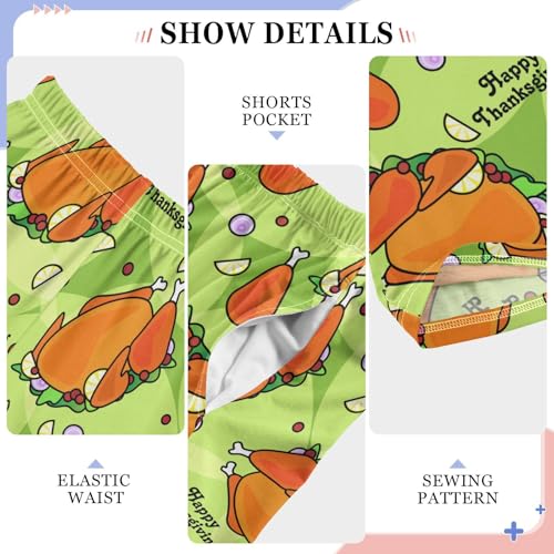 ZZXXB Turkey Happy Thanksgiving Boys Long Pants Soft Trousers Elastic Waist Kids Lounge Bottoms with Pockets S-XL4