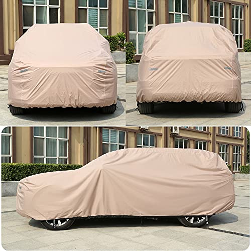 Image of Coverado SUV Car Cover Waterproof All Weather - 6 Layer 300D Heavy Duty Car Cover with Lock Cable, Outdoor Rain Sun UV Snow Protection Car Covers for Automobiles Universal Fit for SUV (170 inch-190 inch)
