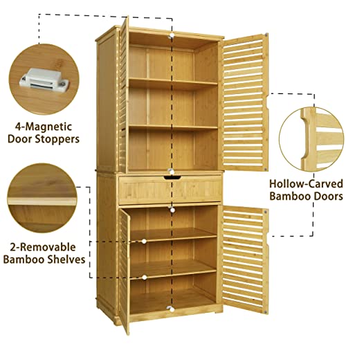 Veikou Kitchen Pantry Cabinet Bamboo thumb #3