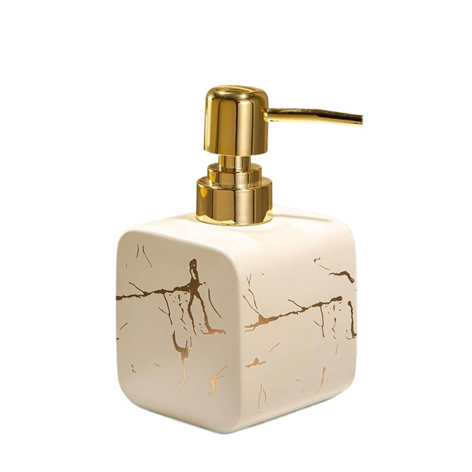 distributore di sapone Confezione da 3 dispenser di sapone for bagno, shampoo e lozione in ceramica lusso leggero(Bianco)