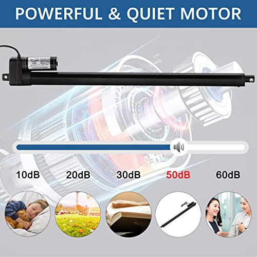 Jqdml HY02-700MM12V3000N-B-N Linear Actuator 12V 28 Inch Long Stroke 660Lbs/3000N Heavy Duty Speed 0.2"/Sec (5Mm/S) Ip65 Waterproof Electric Actuator thumb #6