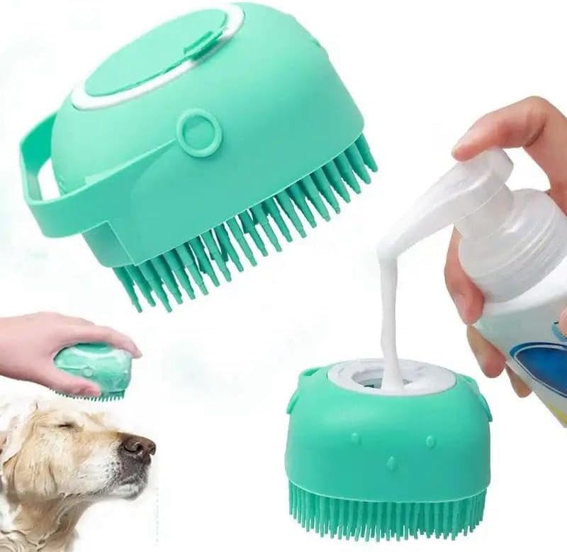 BohoBark Dog Cat Bath Brush - Puppy Pet Massage & Grooming Brush - Silicone Dog Shampoo Brush with Soap Dispenser - Deshedding Tool for Long & Short Haired Dogs and Cats - Perfect for Pet Washing & Showering (B0DBZDXKR8) Amazon Price History, Amazon Price Tracker