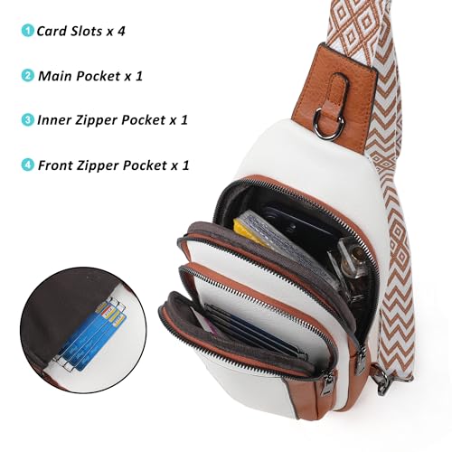 Image of TANTOMI Small Sling Bags for Women, Leather Cross body Purses Bag for Daily Travel Leisure Sport Fanny Packs with Adjustable Strap