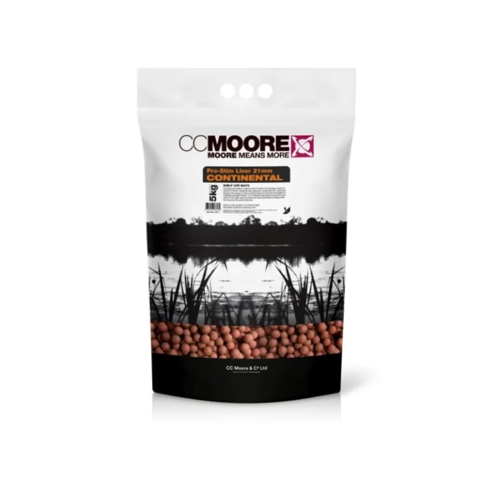 CCMoore Pro-Stim Liver Continental Boilies - 5Kg - 21 mm, Karpfenköder zum Angeln und Anfüttern von Karpfen, Carp Baits