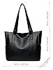 YXQSED Ladies Tote Womens Bags Shoulder Handbag Simple PU Leather Top Handle Handbags Work School Shopping Bags for Women with Zip and Inner Pocket(Black) #1