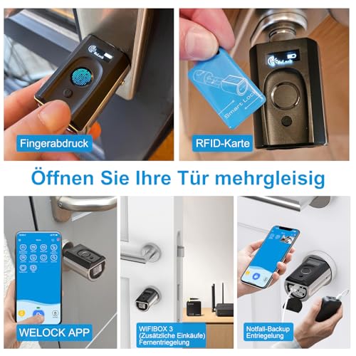 WELOCK Touch41 Türschloss Fingerabdruck,Fingerabdruck Türschloss Haustür,Elektronisches...