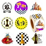 PIBIMoicy Pegatinas de ajedrez para decoración de fiestas, 500 piezas, etiquetas de equipo de competición