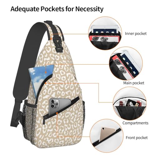Image of SUPLUCHOM Sling Bag Leopard Pattern Hiking Daypack Crossbody Shoulder Backpack Travel Chest Pack for Men Women