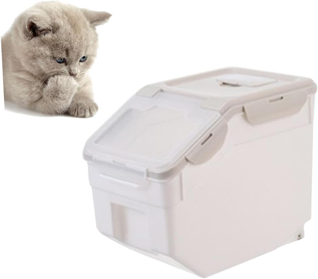 Pet Food Storage Bin Airtight Sealing Container Small Nordic Style 8-12 Lbs Capacity for Dogs and Cats