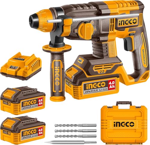Image of INGCO Cordless Rotary Hammer with 2 Pcs 4.0Ah Battery 1 Pcs Charge CRHLI212282