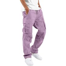 Casual Cargo Pants for Men Tactical Work Pants with Pockets Drawstring Relax Fit Workout Sweatpant Hiking Outfits