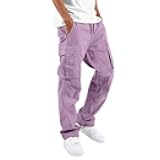 Men's Convertible Hiking Pants Loose Fit Baggy Sweatpants Lightweight Tactical Utility Work Trousers Lounge Slacks