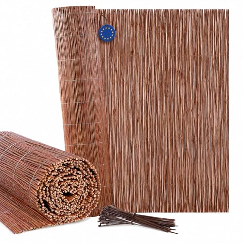 BOOGARDI Canisse en osier naturel 140 x 500 cm - Brise-vue pour balcon, terrasse et jardin - Clôture occultante extérieure, pare-vue en osier