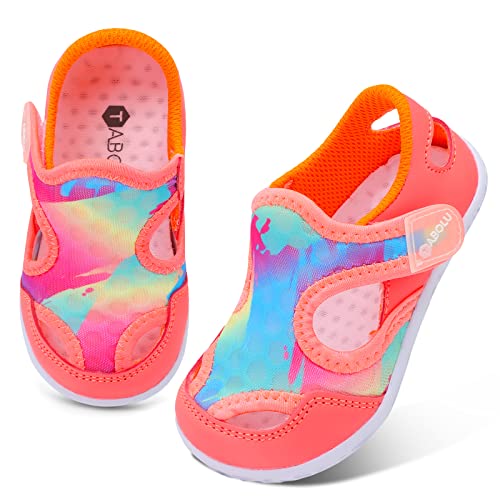 Lisdwde Kids Water Shoes Boys & Girls Sports Aqua Athletic Sneakers Lightweight Sport Shoes Dot Orange 11-11.5 Little Kid #TOP8