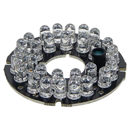 Bettomshin 1 peça OD 2,1 polegadas 30 LED IR infravermelho placa iluminadora, lâmpada de placa redon