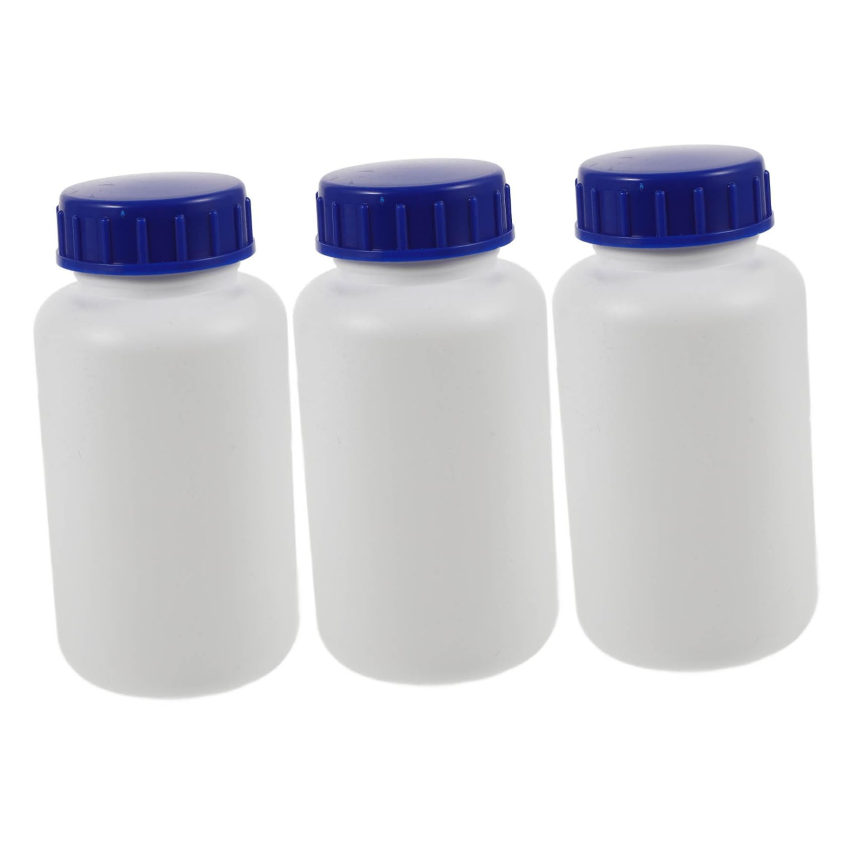 OSOLADY 3pcs Lab Chemical Reagent Bottles 500ml Round Container Blue Cap Thickened Plastic Reagent Bottles for Liquid Storage