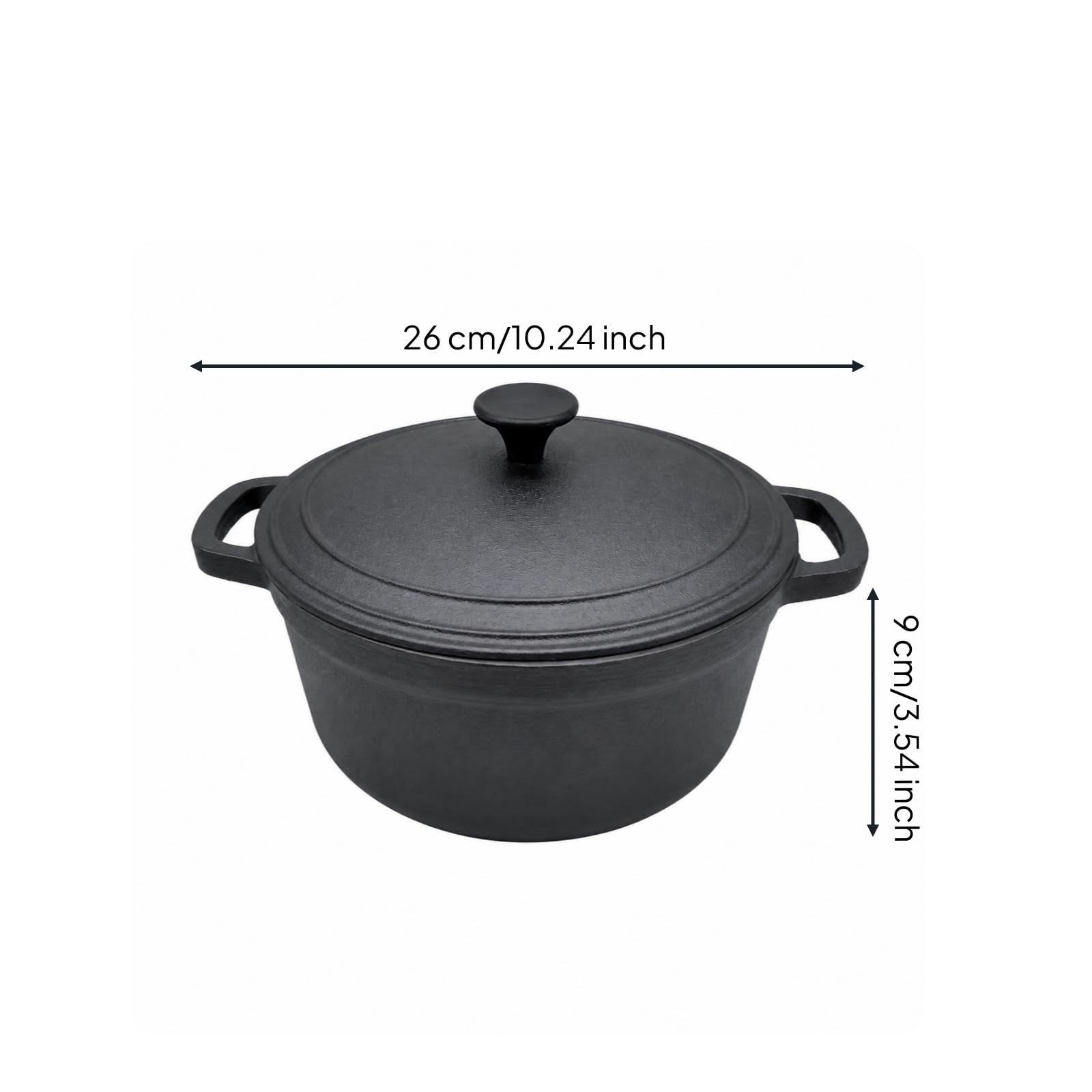 LOVIVER Pentola Olandese in Ghisa con Coperchio Distribuzione Uniforme Del Pentola in Ghisa Pesante Resistente Casseruola per Cottura l
