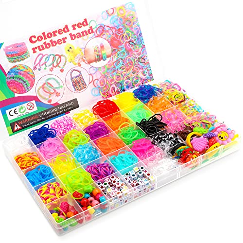 TOYESS Gomas Para Hacer Pulseras de Colores, 2500+ DIY Gomas Pulseras Kit, 32 Pulseras Gomitas...