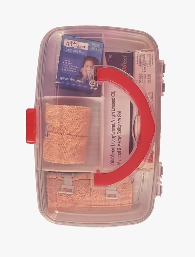 Medisky Premium Plastic first aid kit box with Materials | First class kit Suitable for Home, Outdoor, Sports, Hiking, Schools, Travels..(Small)