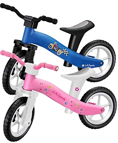 HIKS LA Sports Bicicleta de Equilibrio Ligera en Azul y Rosa para niños y niños a Partir de 2, 3 y 4 años, Rosa, niño: 3-4