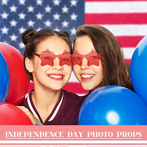 Image of Kanayu 200 Pair Star Shaped Rimless Sunglasses Transparent Star Candy Color Pentagram Glasses for Adult