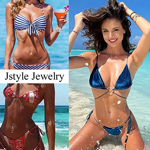 Jstyle 14G Clicker Belly Button Ring For Women Surgical Steel Cz Opal Belly Ring Simple Reverse Navel Rings Body Jewelry S #TOP4