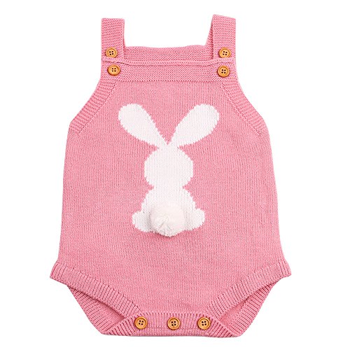 BaZhaHei Linda Ropa Bebé Recién Nacido Bebé Niño Niña Mameluco de Conejo de Punto Suéter Bunny Mono Ropa de Equipo Onesies Bebé de punto honda linda caricatura conejo delantales onesies trajes de mono