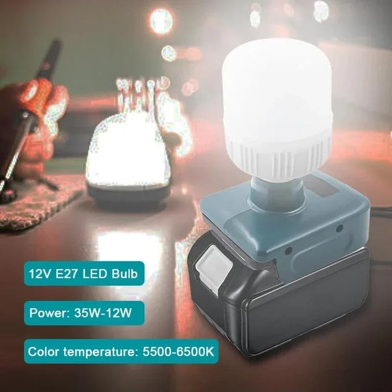 Cordless LED Work Light Compatible with Makita 18V Battery, 12W Flashlight with LED Bulb, Portable Lights for Outdoor Camping Emergency Situations(NO Battery)