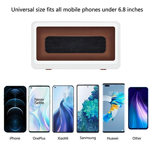 Bathroom Waterproof Phone Holder, Wall Mount Shower Case Mount Shelf, Waterproof Anti-Fog Touch Mobile Holder, Punch-Free, for Shower, Kitchen, Compatible with Mobile Phones Under 6.8 Inches (White) - Thumbnail 2
