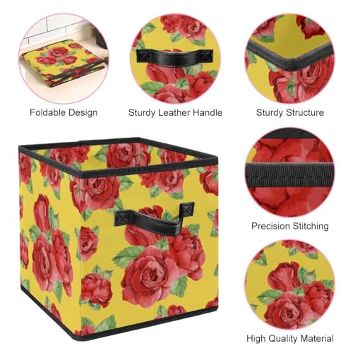 Boîte de rangement pliable cube bac tissu avec poignées maison - 5
