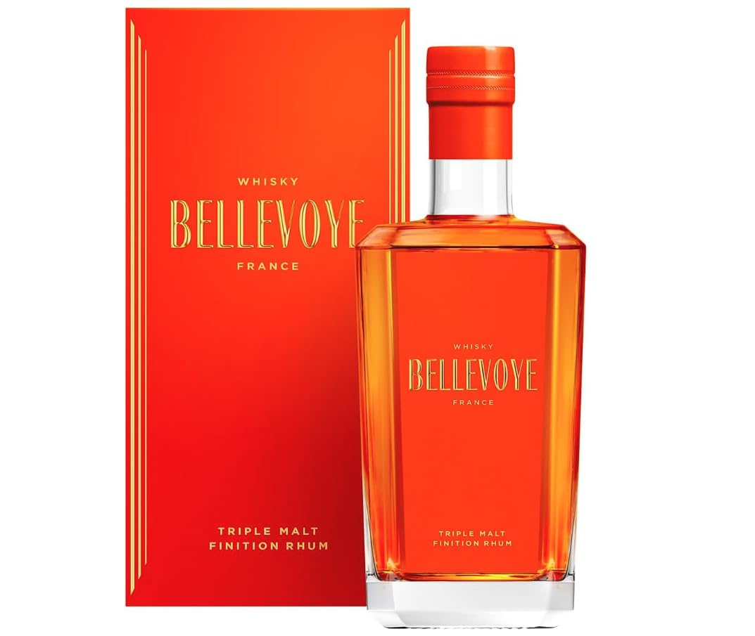 BELLEVOYE - Triple Malt - Whisky Francés Bellevoye Orange - Medalla del Maestro 2023 The World Whisky Masters - 43% De Alcohol - 100% Origen Francia - 700 ml