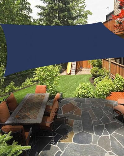 Boanket COLOR SUN SHADE SAIL Shade Sail 8' X 10', Navy Blue Rectangular Waterproof Outdoor Sun Shades cover