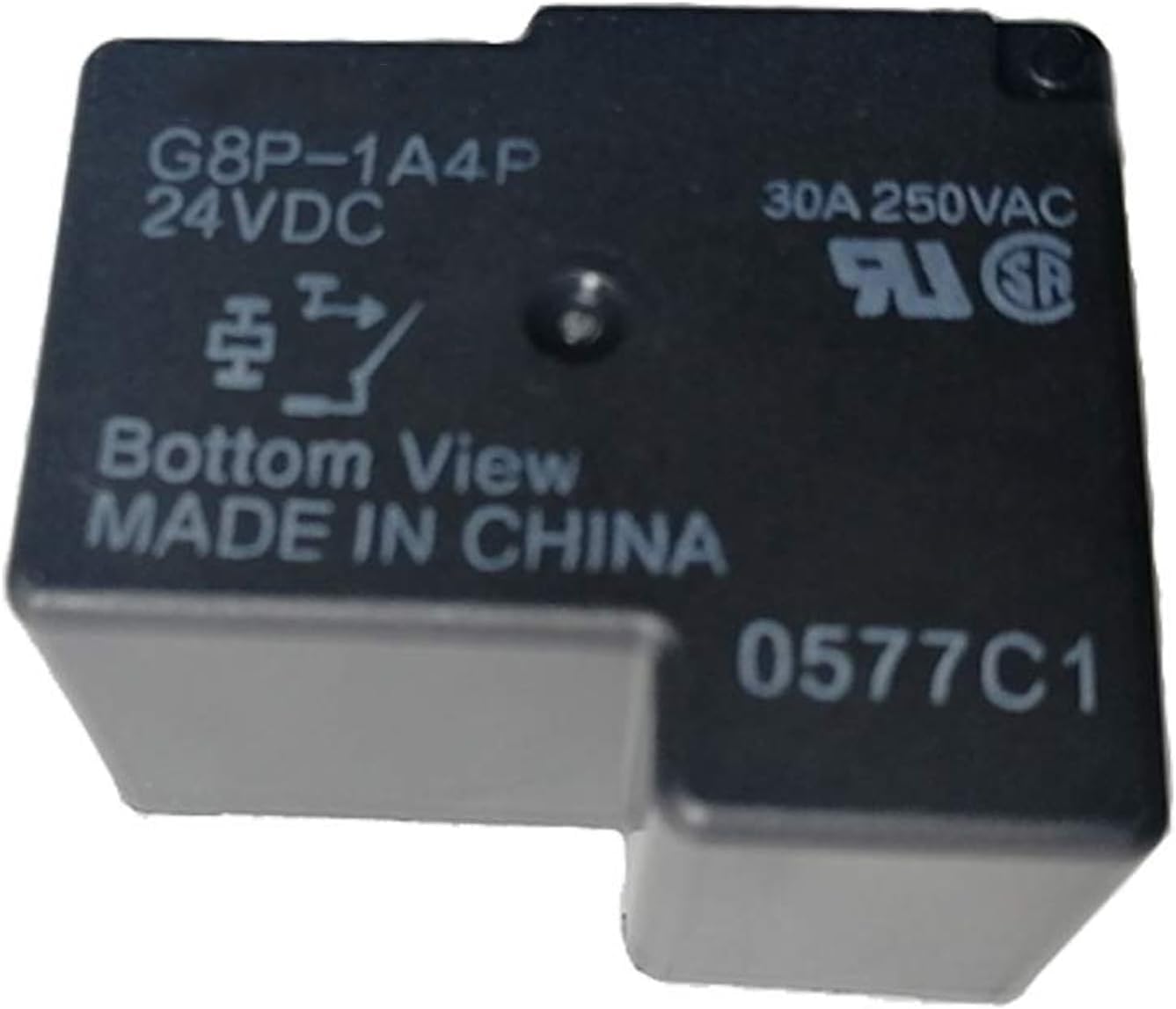 G8P-1A4P-24VDC Fully Sealed PCB Relay 30A 250VAC for PC Board or Panel Mount, Black