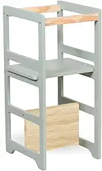 Decoratta Torre De Aprendizagem Montessori 4 Em 1 Laqueada Verde Cha