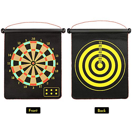 Alvo de dardos, Andoer Dardos de dardos magnéticos de 15 polegadas com lados acondicionados Dardos d