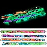 Omuyasi Jumbo Spiral Glitter Wand for Kids, Glow in The Dark Sensory Toys, Anxiety Relief Items, Calm Down Corner Supplies, Magic Wand for Costume Accessory, Princess Fairy Wizard Party Favors