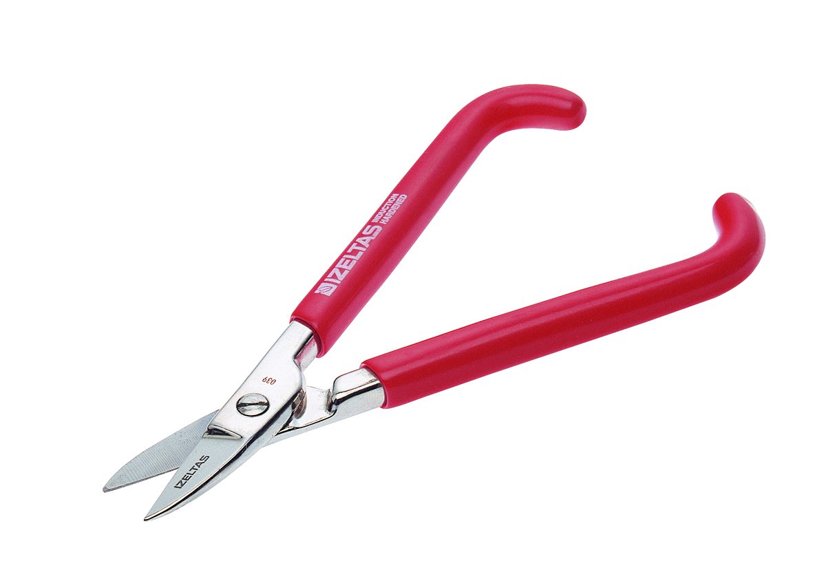 İzeltaş 6800270180 Kuyumcu Makası, Kırmızı/Krom, 180 Mm, Düz