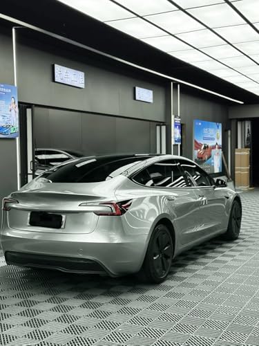 Image of LZLRUN High Gloss Vinyl Realistic Paint Wrap Roll Car Sticker Film Decal Bubble Free Come with Installation Tool Set (Silver, 4Inch x 30ft)