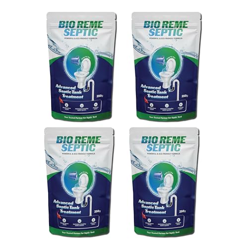 Image of Bio Reme Septic Tank Cleaning Powder Reduces Sludge Build-Up Odour Removing Powder Bacteria Eco Friendly Available In Pack of 4 (250 gm)