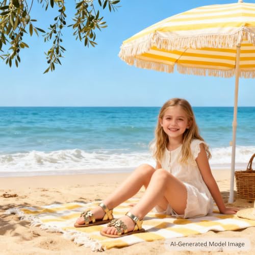 Image of Felix & Flora Toddler Girl Sandals -Flower Girl Dress Shoes Open Toe Little Kid Flats