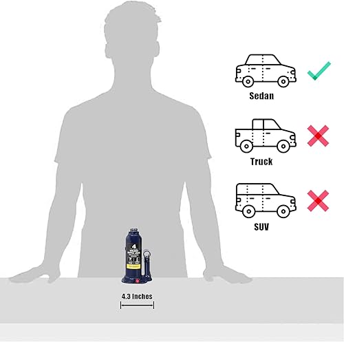 Miniatura 10 de TCE TCE92007 Torin Gato de botella soldado hidráulico con autógena, capacidad de 20 toneladas (40,000 libras), azul
