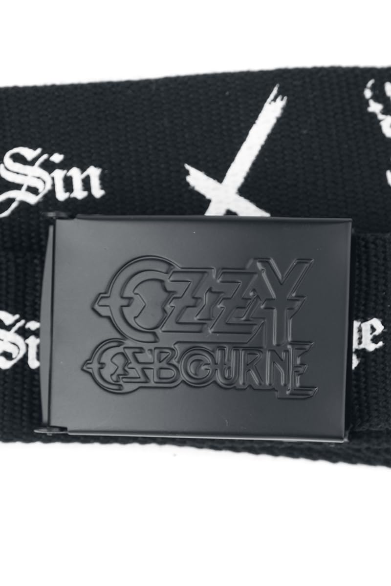 Ozzy Osbourne Logo Unisex Cinturón Negro 100% poliéster