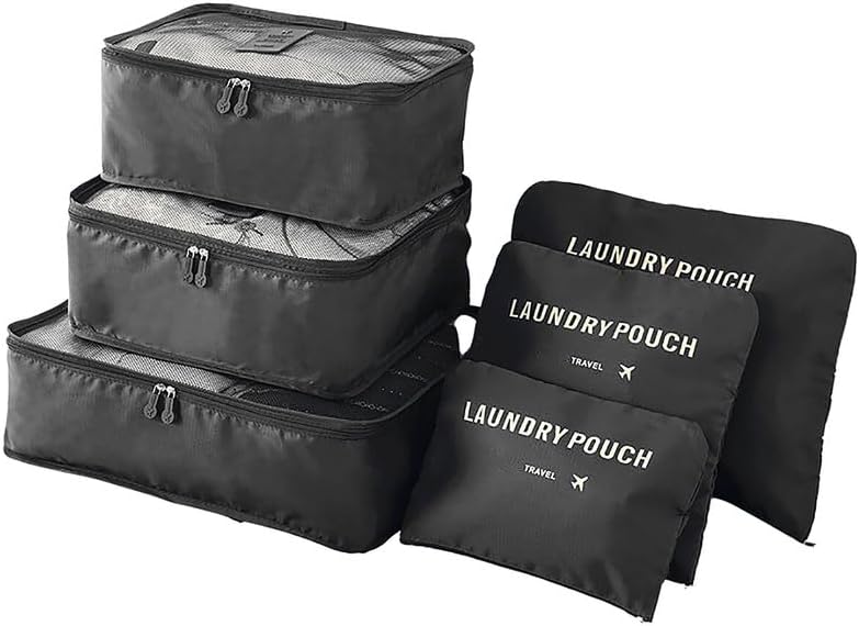 travel Organizer 6 set Clothes Storage Bags Packing Cube Travel Luggage Organizer Pouch,Travel Multi-functional Clothing Sorting Packages