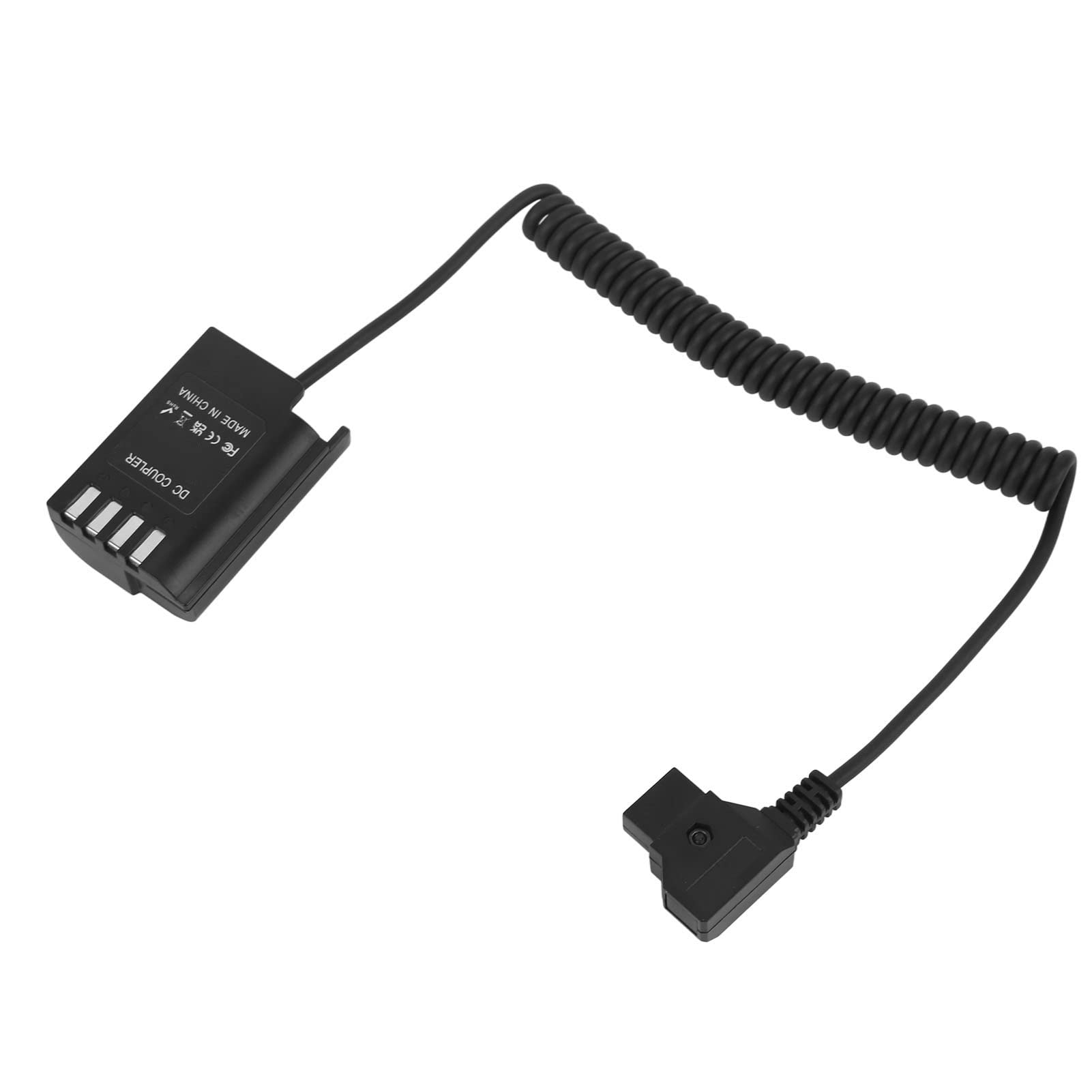 Yunseity D Tap to DMW DCC17 Cable en Espiral Adaptador de Batería Simulada, para Lumix S5 S5K S5GK GH5II GH6 G9 Cámara Digital DMW BLK22 Adaptador de Batería