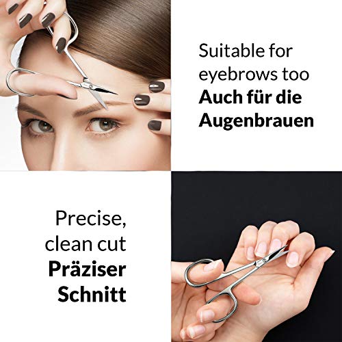 Hautschere marQus aus Solingen – gebogene Schneide und Nagelscheren Etui