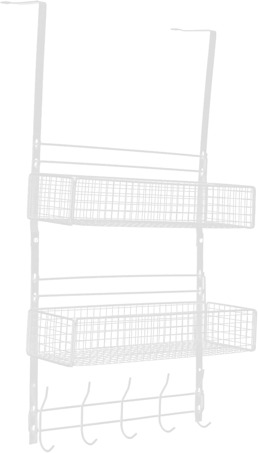 Wall Mounted Storage Basket for Kitchen Sundries Organizer with Strong Load Bearing Non Punching Design for Bathrooms Offices and More Baskets Hook